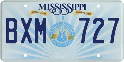 MS license plate BXM727