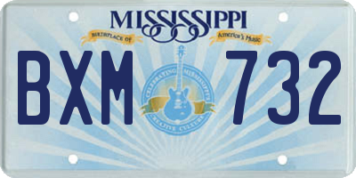 MS license plate BXM732