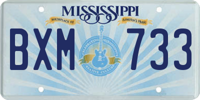 MS license plate BXM733