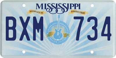 MS license plate BXM734
