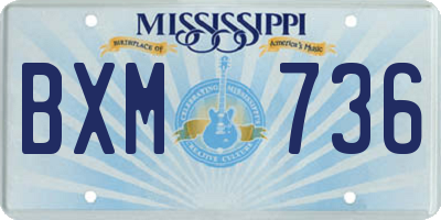 MS license plate BXM736