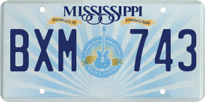 MS license plate BXM743