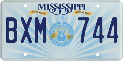 MS license plate BXM744