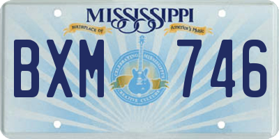 MS license plate BXM746