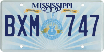 MS license plate BXM747