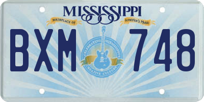 MS license plate BXM748