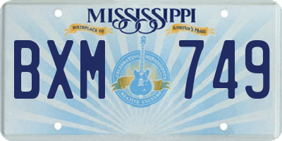 MS license plate BXM749