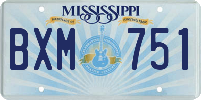 MS license plate BXM751