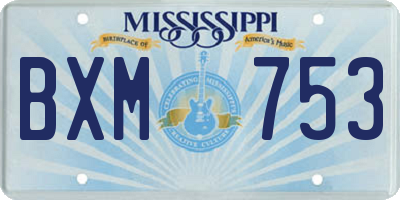MS license plate BXM753