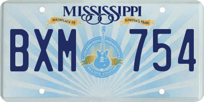 MS license plate BXM754