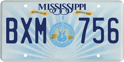 MS license plate BXM756
