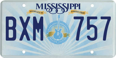 MS license plate BXM757