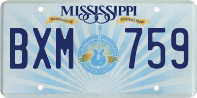 MS license plate BXM759