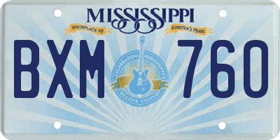 MS license plate BXM760