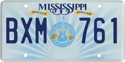 MS license plate BXM761