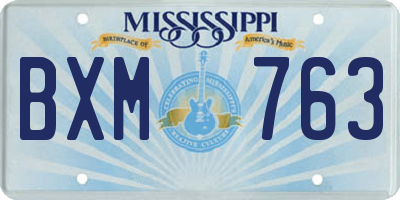 MS license plate BXM763