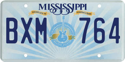 MS license plate BXM764