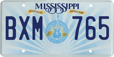 MS license plate BXM765