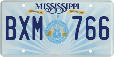 MS license plate BXM766