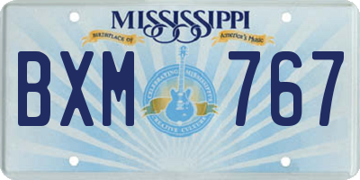 MS license plate BXM767