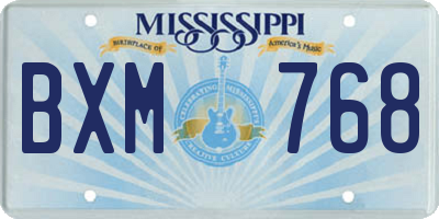 MS license plate BXM768