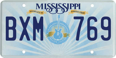 MS license plate BXM769