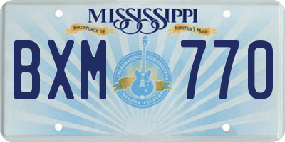 MS license plate BXM770