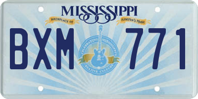 MS license plate BXM771