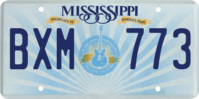 MS license plate BXM773