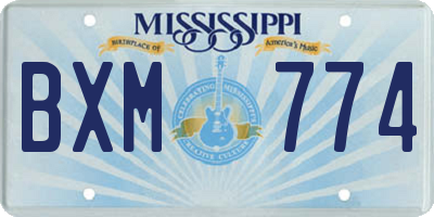 MS license plate BXM774
