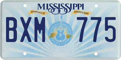 MS license plate BXM775