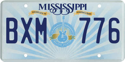 MS license plate BXM776