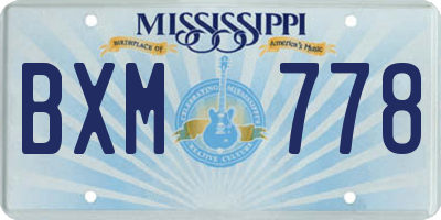 MS license plate BXM778