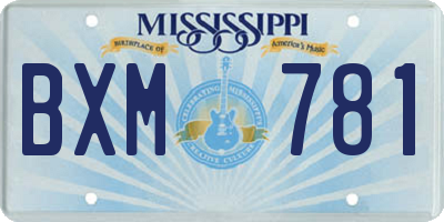MS license plate BXM781