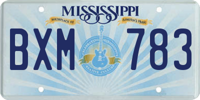 MS license plate BXM783