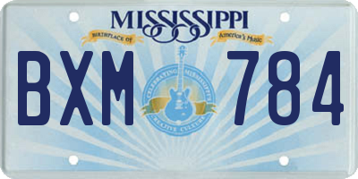 MS license plate BXM784