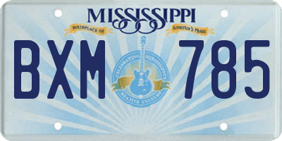 MS license plate BXM785