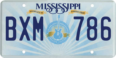 MS license plate BXM786