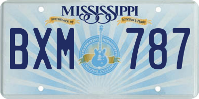 MS license plate BXM787