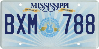 MS license plate BXM788