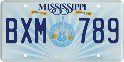 MS license plate BXM789