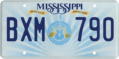 MS license plate BXM790