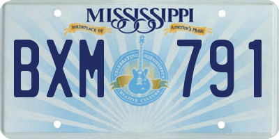 MS license plate BXM791