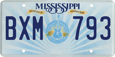 MS license plate BXM793