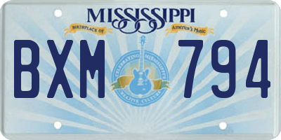 MS license plate BXM794