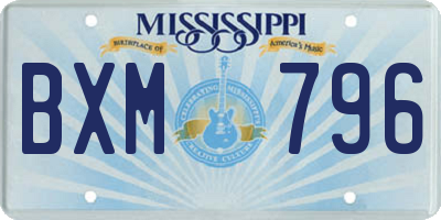 MS license plate BXM796