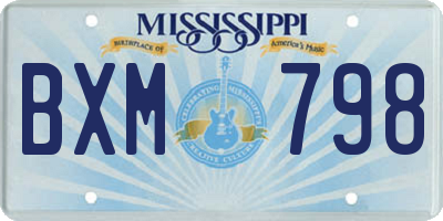 MS license plate BXM798