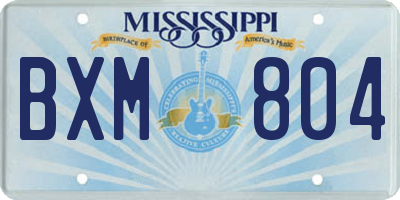 MS license plate BXM804