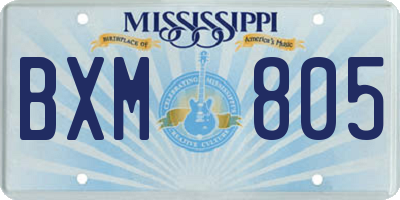 MS license plate BXM805