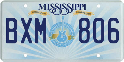 MS license plate BXM806